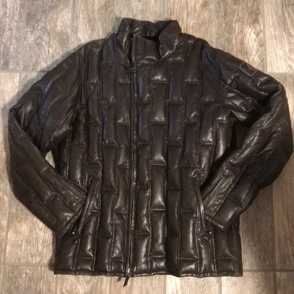puffy leather jacket